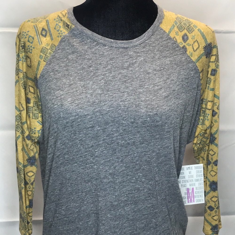 NWT LuLaRoe Randy Size Medium Gray/Yellow